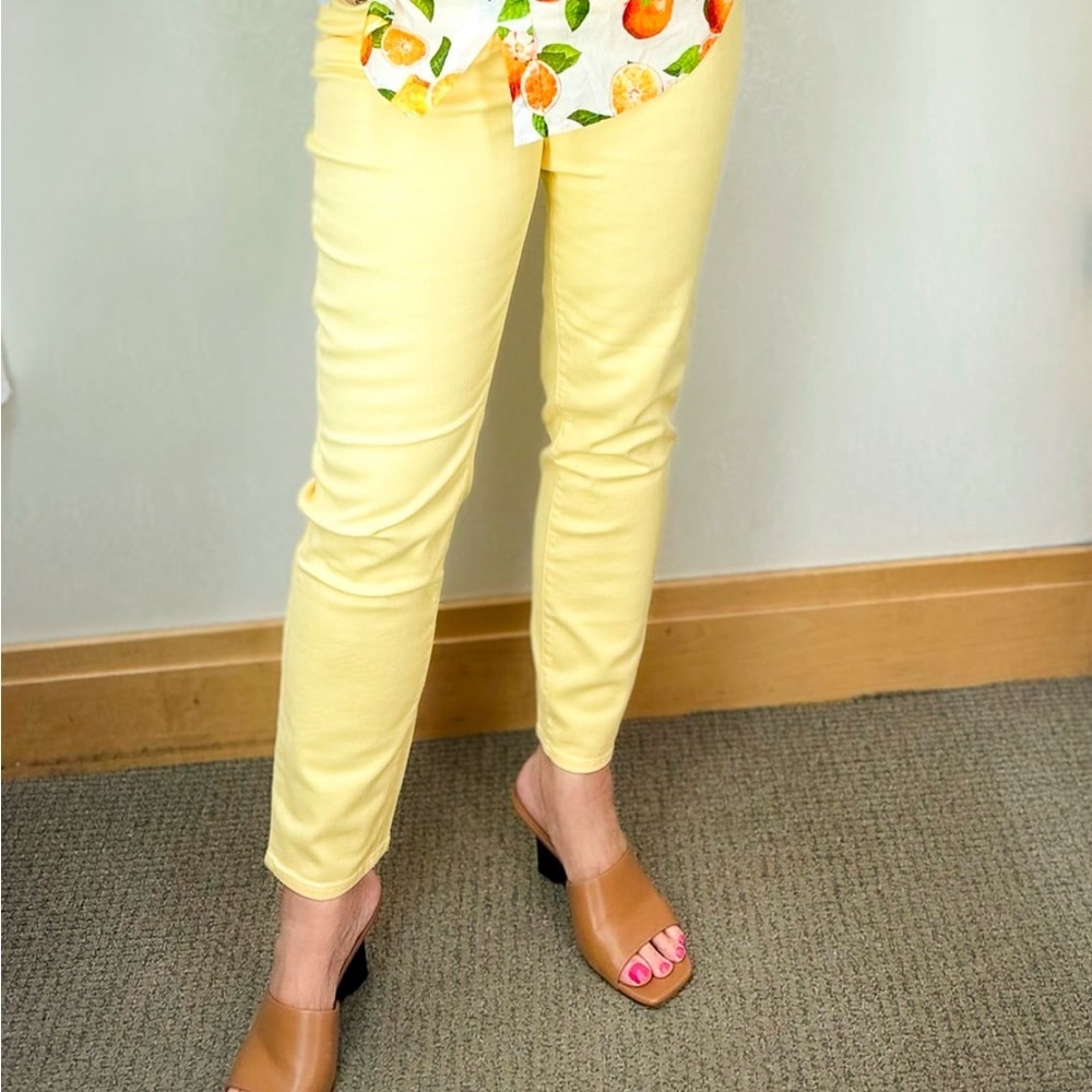 Talbots Yellow Ankle Cropped Pants Tailored Cotton